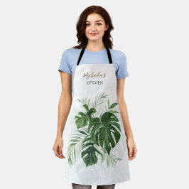 Gepersonaliseerde Waterverf Tropical Leaves Greene Schort