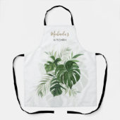 Gepersonaliseerde Waterverf Tropical Leaves Greene Schort (Voorkant)
