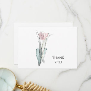Gepersonaliseerde Waterverf Tulp Eenvoudig Dank u Bedankkaart