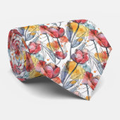 Gepersonaliseerde Waterverf tulp Stropdas (Opgerold)