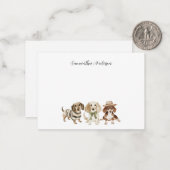 Gepersonaliseerde Waterverf van 3 honden Notitiekaartje (Voorkant / Achterkant in situ)