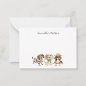 Gepersonaliseerde Waterverf van 3 honden Notitiekaartje (Voorkant)