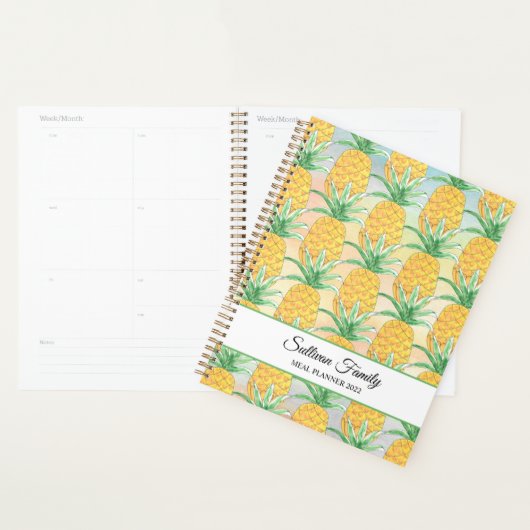 Gepersonaliseerde Waterverf van ananas Planner (Display)
