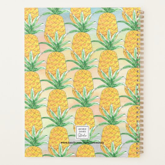 Gepersonaliseerde Waterverf van ananas Planner (Achterkant)