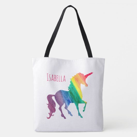 Gepersonaliseerde Waterverf van Cool Rainbow Unico Tote Bag (Achterkant)
