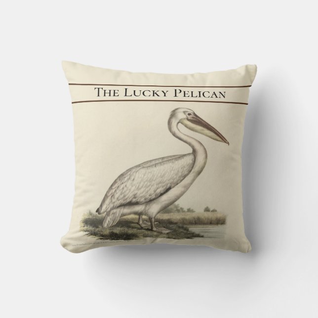 Gepersonaliseerde  Waterverf van de Pelicaan T Kussen (Voorkant)