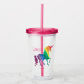 Gepersonaliseerde Waterverf van de Unicorn van de  Acryl Drinkbeker (Voorkant)