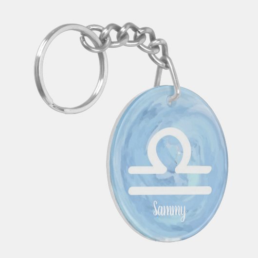 Gepersonaliseerde Waterverf van het Weegbeeld Sleutelhanger (Voorkant Links)