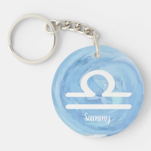 Gepersonaliseerde Waterverf van het Weegbeeld Sleutelhanger (Voorkant)