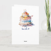 Gepersonaliseerde Waterverf verjaardagstaart Feestdagen Kaart (Achterkant)