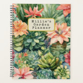 Gepersonaliseerde Waterverf vetplanten tuinplanner Planner (Voorkant)