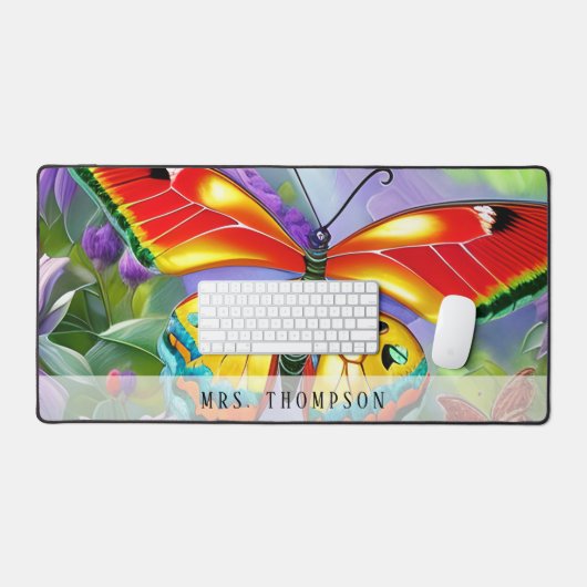 Gepersonaliseerde Waterverf vlinder Bureaumat (Keyboard & Muis)