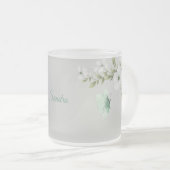 Gepersonaliseerde Waterverf Vlinders en Bloemen Matglas Koffiemok (Voorkant rechts)