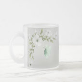 Gepersonaliseerde Waterverf Vlinders en Bloemen Matglas Koffiemok (Links)