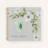 Gepersonaliseerde Waterverf Vlinders en Bloemen Notitieboek (Voorkant)