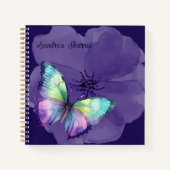 Gepersonaliseerde Waterverf Vlinders en Bloemen Notitieboek (Voorkant)