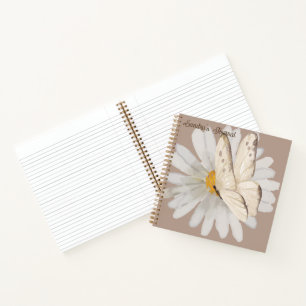 Gepersonaliseerde Waterverf Vlinders en Bloemen Notitieboek
