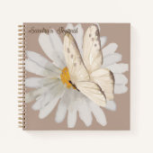 Gepersonaliseerde Waterverf Vlinders en Bloemen Notitieboek (Voorkant)