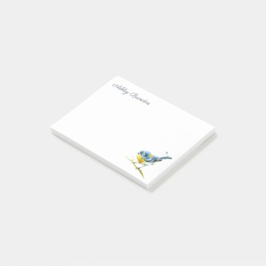 Gepersonaliseerde Waterverf vogelgrilnotitie set v Post-it® Notes (Schuin)