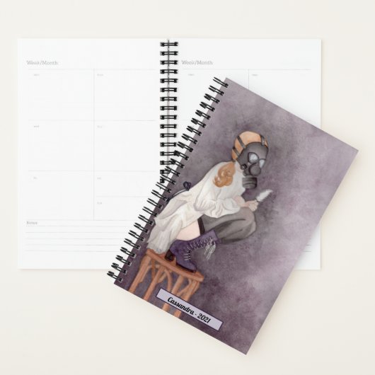 Gepersonaliseerde Waterverf Vrouw gasmasker Planner (Display)