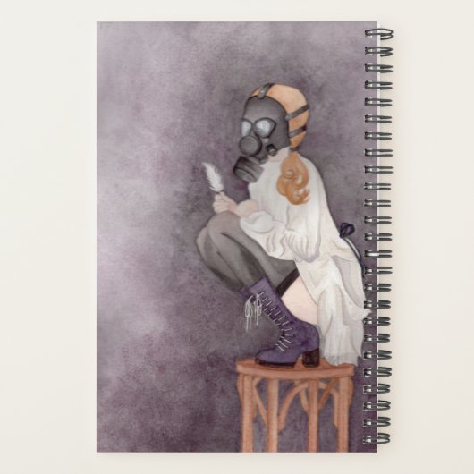 Gepersonaliseerde Waterverf Vrouw gasmasker Planner (Achterkant)