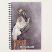 Gepersonaliseerde Waterverf Vrouw gasmasker Planner (Voorkant)