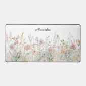 Gepersonaliseerde Waterverf Wildbloemen Bloemenwei Bureaumat (Voorkant)