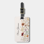 Gepersonaliseerde Waterverf Wildflower  Bloemen Bagagelabel (Voorkant verticaal)