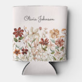 Gepersonaliseerde Waterverf Wildflower Bloemen Blikjeskoeler (Voorkant)