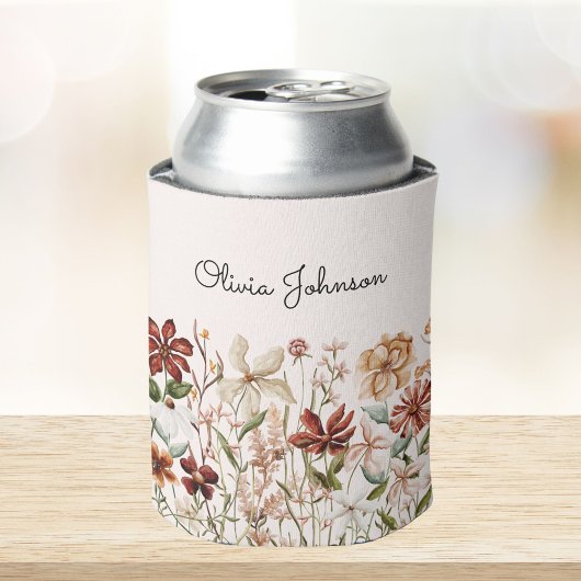 Gepersonaliseerde Waterverf Wildflower Bloemen Blikjeskoeler