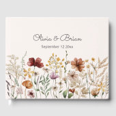 Gepersonaliseerde Waterverf Wildflower  Bloemen Gastenboek (Voorkant)