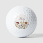 Gepersonaliseerde Waterverf Wildflower  Bloemen Golfballen (Voorkant)