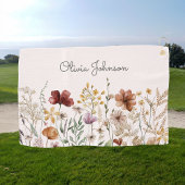 Gepersonaliseerde Waterverf Wildflower  Bloemen Golfhanddoek