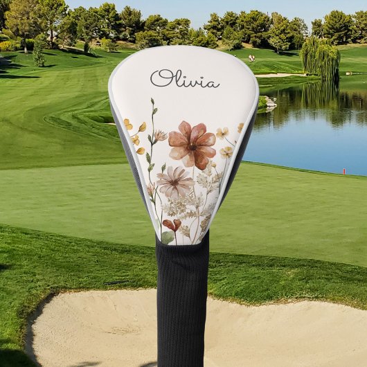 Gepersonaliseerde Waterverf Wildflower  Bloemen Golfheadcover