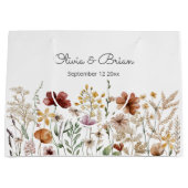 Gepersonaliseerde Waterverf Wildflower Bloemen Groot Cadeauzakje (Voorkant)