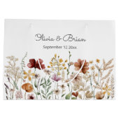 Gepersonaliseerde Waterverf Wildflower Bloemen Groot Cadeauzakje (Achterkant)