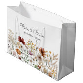 Gepersonaliseerde Waterverf Wildflower Bloemen Groot Cadeauzakje (Voorkant Gekanteld)