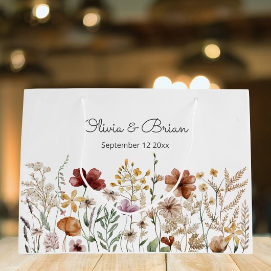 Gepersonaliseerde Waterverf Wildflower Bloemen Groot Cadeauzakje