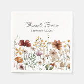Gepersonaliseerde Waterverf Wildflower  Bloemen Servet (Voorkant)