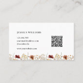 Gepersonaliseerde Waterverf Wildflower Bloemen Visitekaartje (Achterkant)