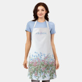 Gepersonaliseerde  Waterverf Wildflower Border Schort (Gedragen)