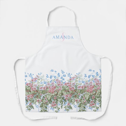 Gepersonaliseerde  Waterverf Wildflower Border Schort (Voorkant)