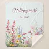 Gepersonaliseerde Waterverf Wildflower Field Sherpa Deken (Voorkant)