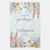 Gepersonaliseerde Waterverf Wildflower Field Theedoek (Verticaal)