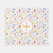 Gepersonaliseerde Waterverf Wildflower Fleece Deke (Voorkant (Horizontaal))