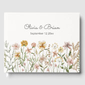 Gepersonaliseerde Waterverf Wildflower Meadow Flor Gastenboek (Voorkant)