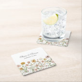 Gepersonaliseerde Waterverf Wildflower Meadow Flor Kartonnen Onderzetters (Insitu)