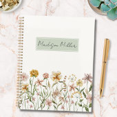 Gepersonaliseerde Waterverf Wildflower Meadow Flor Planner