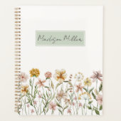 Gepersonaliseerde Waterverf Wildflower Meadow Flor Planner (Voorkant)