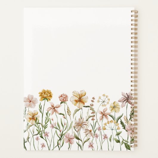 Gepersonaliseerde Waterverf Wildflower Meadow Flor Planner (Achterkant)